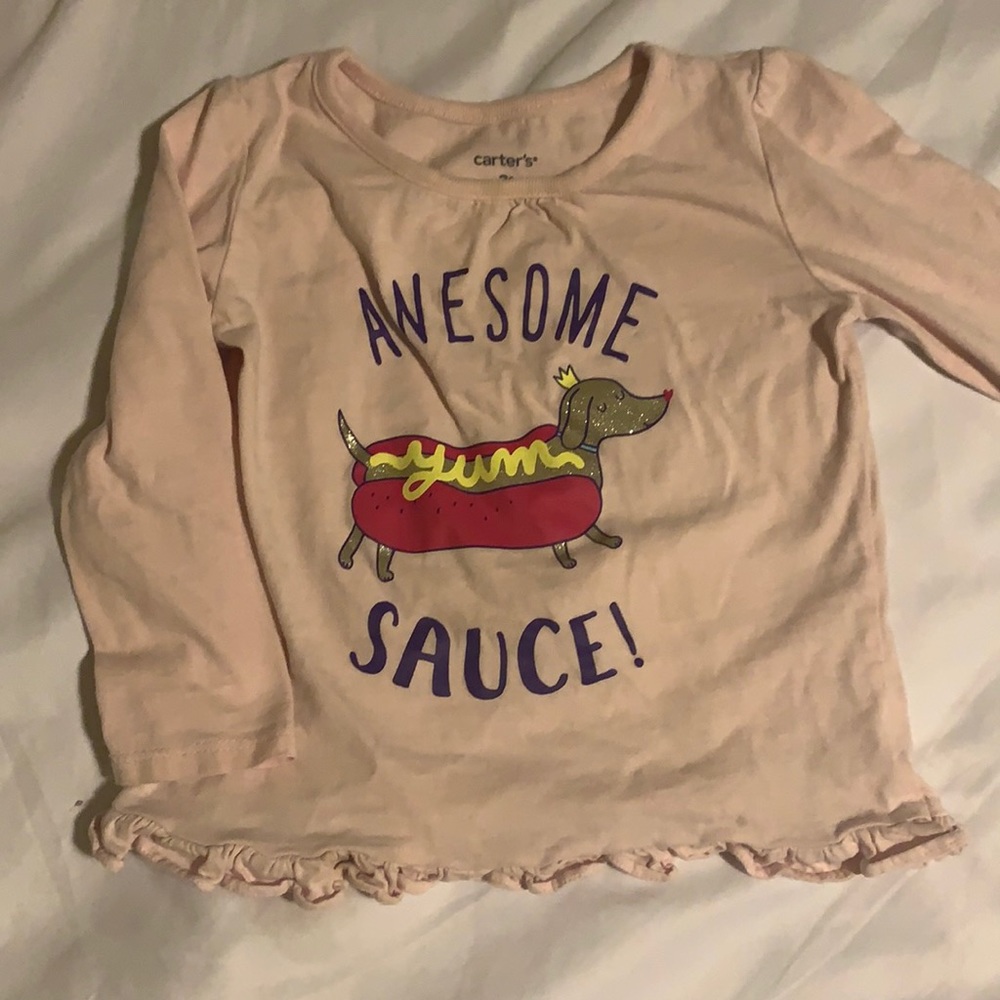 2/$10 Carter’s “awesome sauce” dachshund shirt